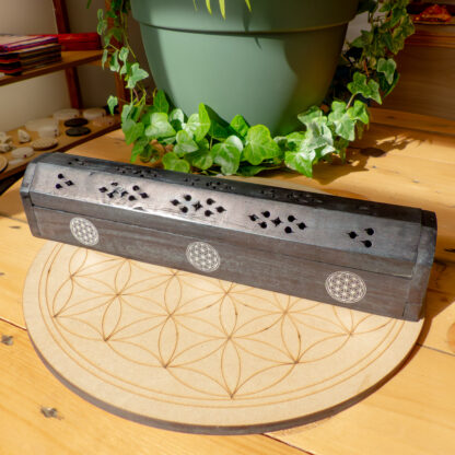 Porte encens fermé en bois – Image 2
