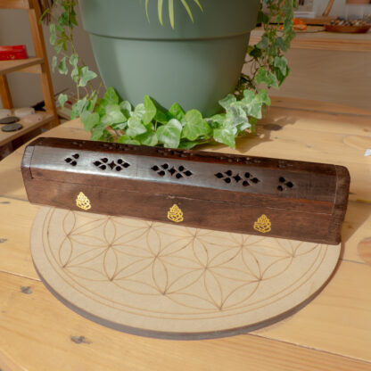 Porte encens fermé en bois