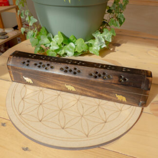 Porte encens fermé en bois