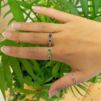 Bague Péridot, Tanzanite ou Tourmaline Rose