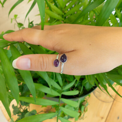 Bague Améthyste goutte et ovale