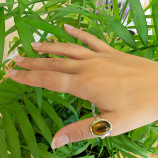 Bague Œil de Tigre ovale