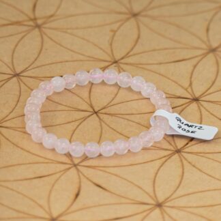 Bracelet Quartz Rose perles 6 mm