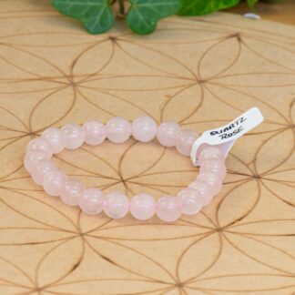 Bracelet Quartz Rose perles 8 mm
