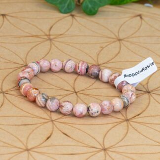 Bracelet Rhodochrosite perles 8 mm