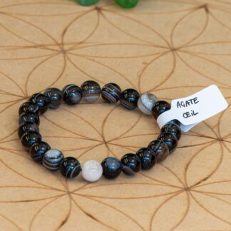Bracelet Agate Œil 8 mm