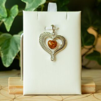 Ambre pendentif cœur
