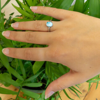 Bague Larimar petit cabochon