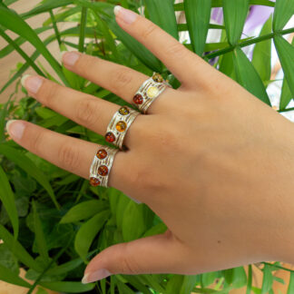 Bague Ambre 3 pierres
