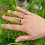 Bague Aigue-Marine ou Améthyste Lotus