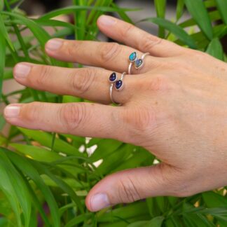 Bague Améthyste ou Labradorite 2 gouttes