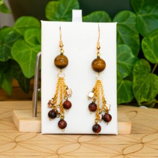 Boucles d'oreilles Œil de Tigre/Œil de Taureau