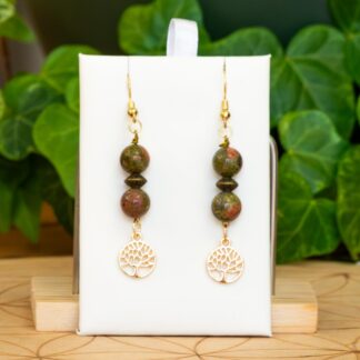 Boucles d'oreilles Unakite