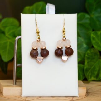 Boucles d'oreilles Rhodonite/Quartz Rose