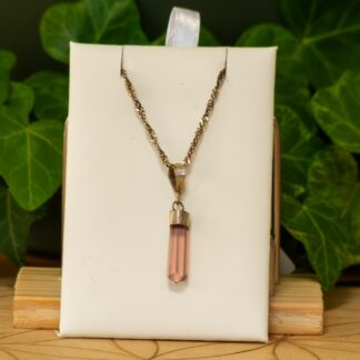 Collier pendentif Tourmaline Rose