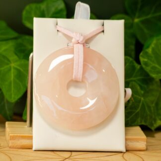 Collier pendentif Quartz Rose donut