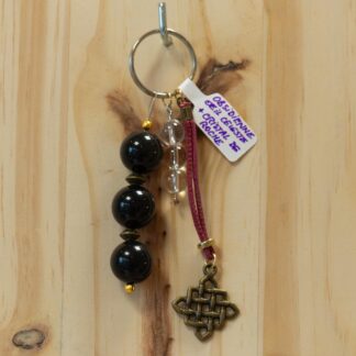 Bijou de sac en Obsidienne Œil Céleste et Cristal de Roche