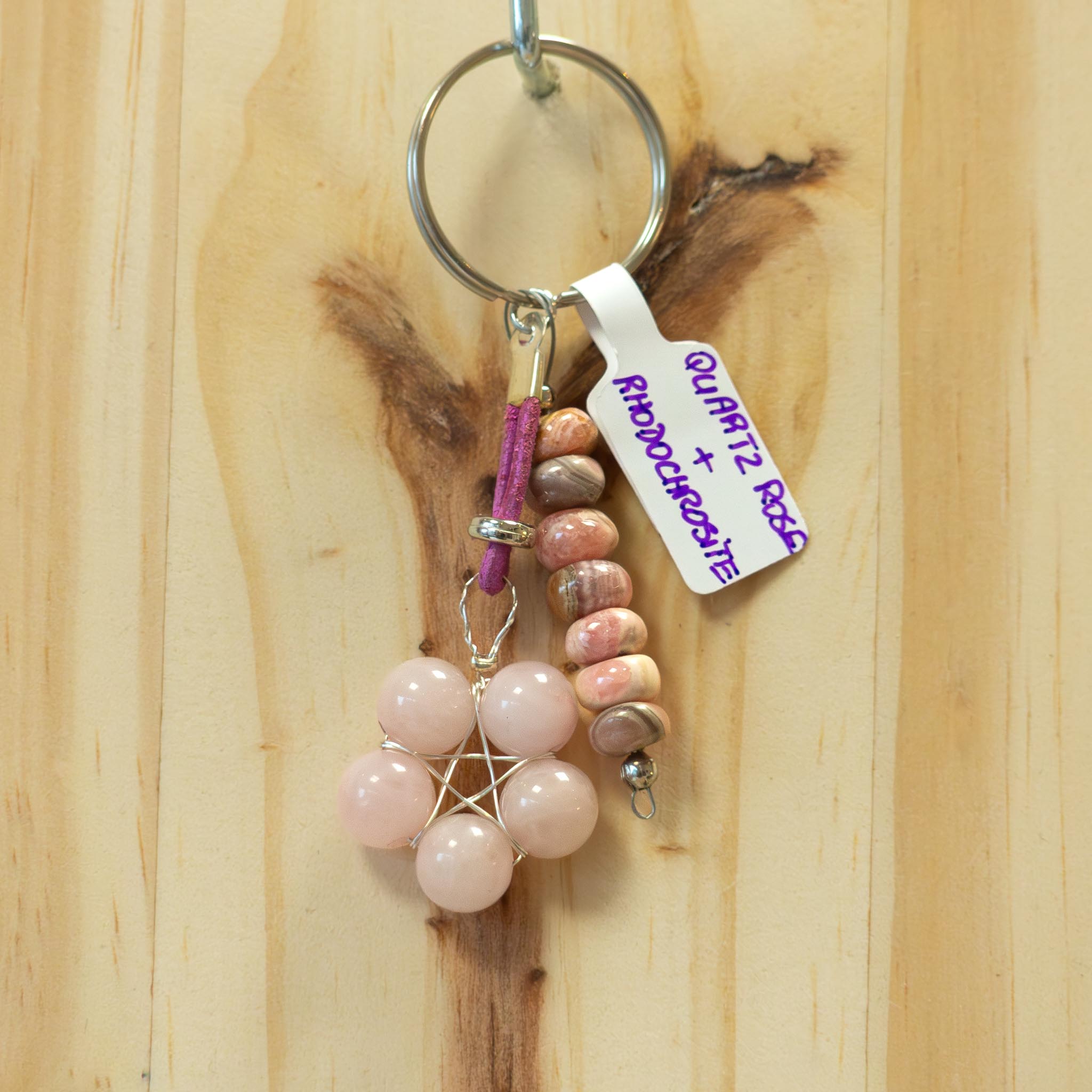 Bijoux de sac en Quartz et Rhodochrosite