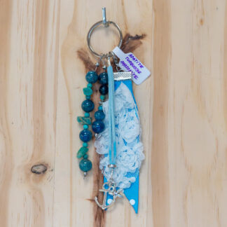 Bijou de sac en Amazonite, Apatite et Turquoise