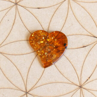 Pendentif Ambre cœur percé