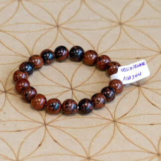Bracelet Obsidienne Acajou 10 mm